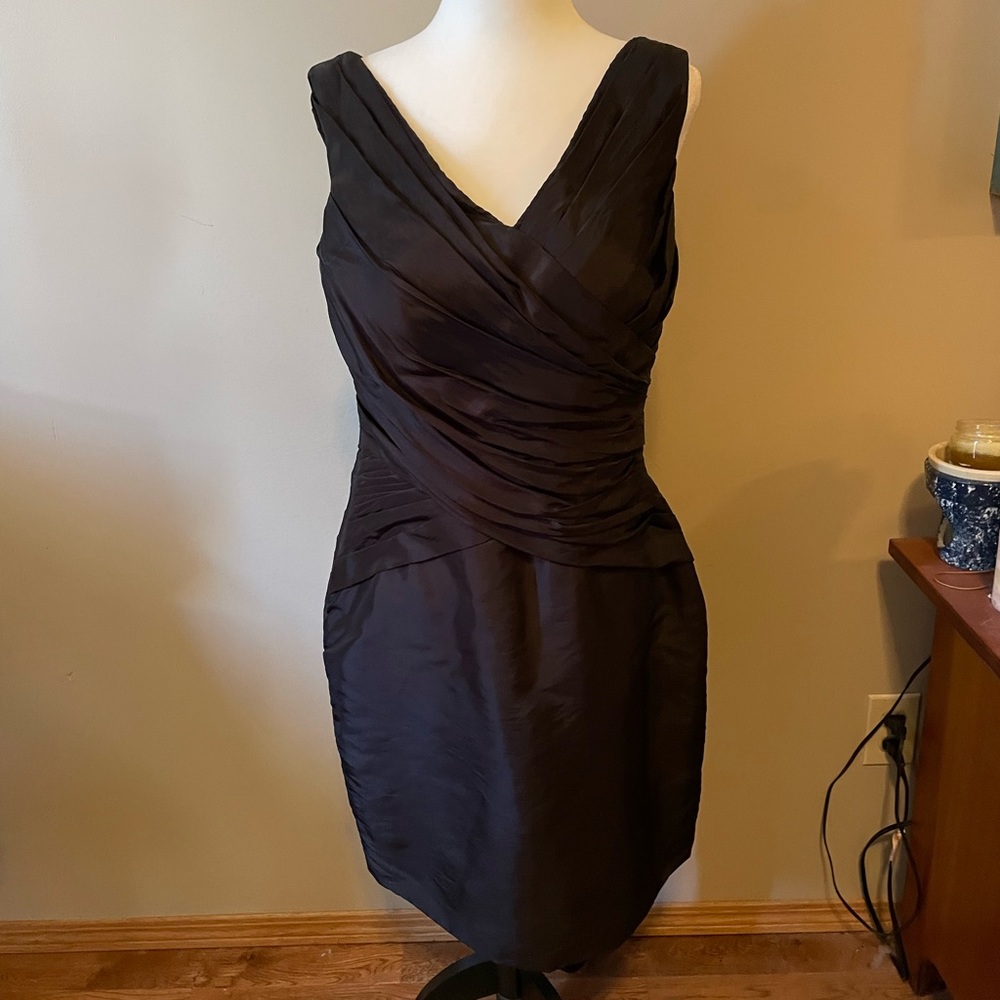 Custom made black taffeta dress size 10